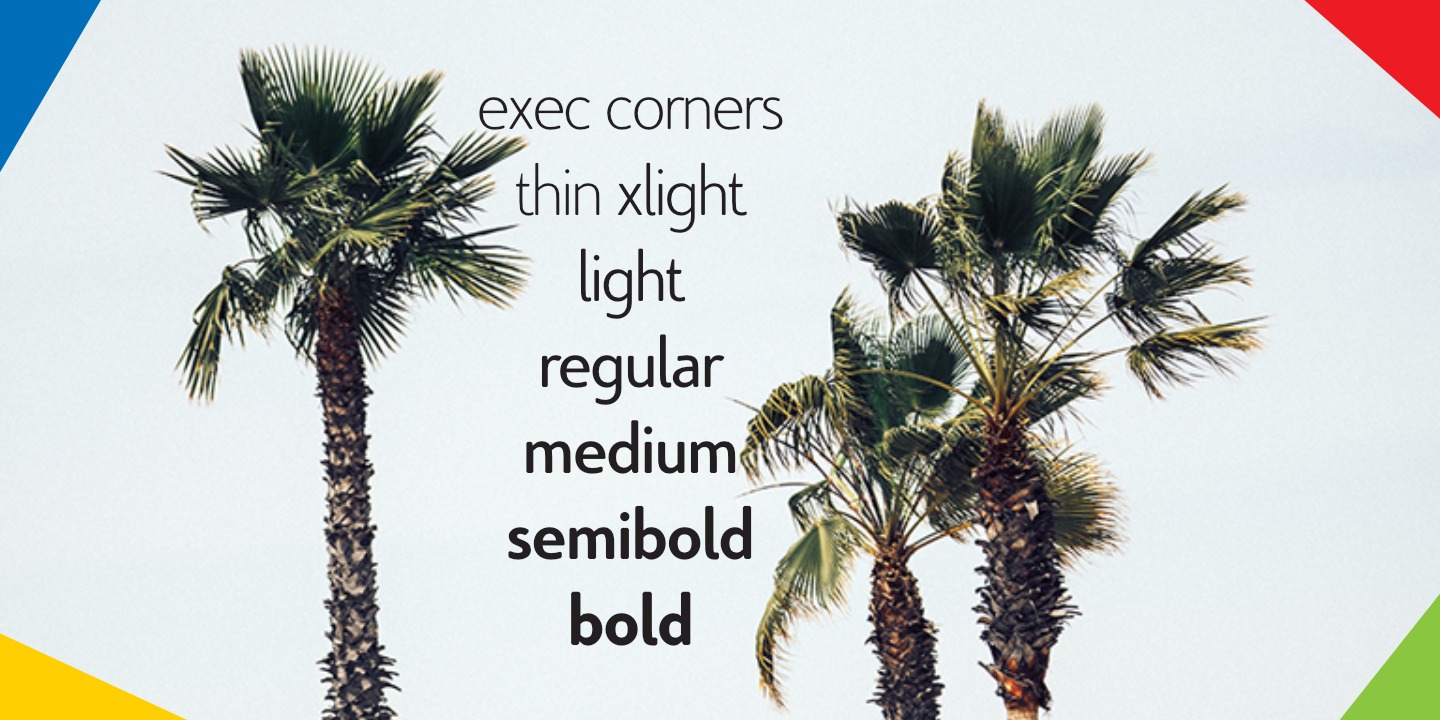 Beispiel einer Exec Corners Medium Italic-Schriftart